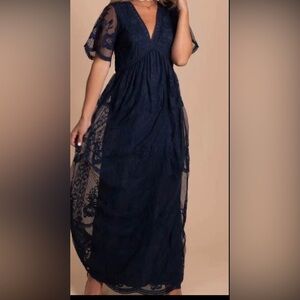 Stunning Navy Blue Dress,size medium